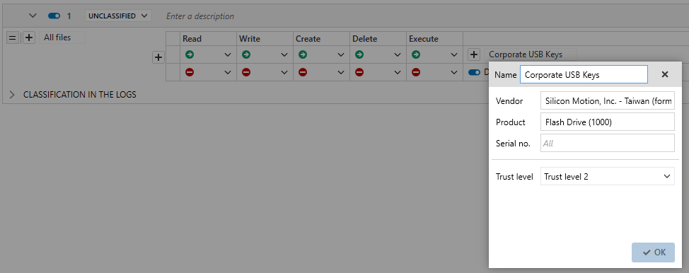 USB device storage rule 