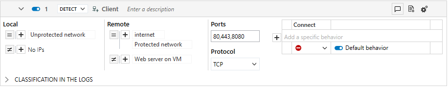 Example of a network access rule