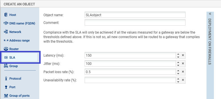 SLA object