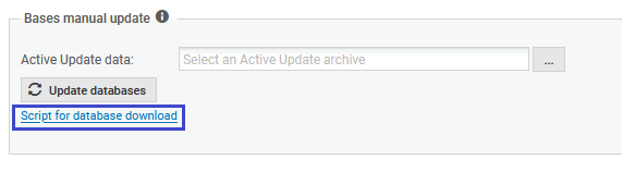 Download databases script button