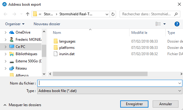 Description : C:\Users\frederic.monjean\MyCloud\Modifications\Guide\Real-RimeMonitor200\Figure6ExportCarnetAdresses.png