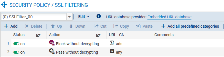 Blocked advertisements 