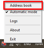 Address book window